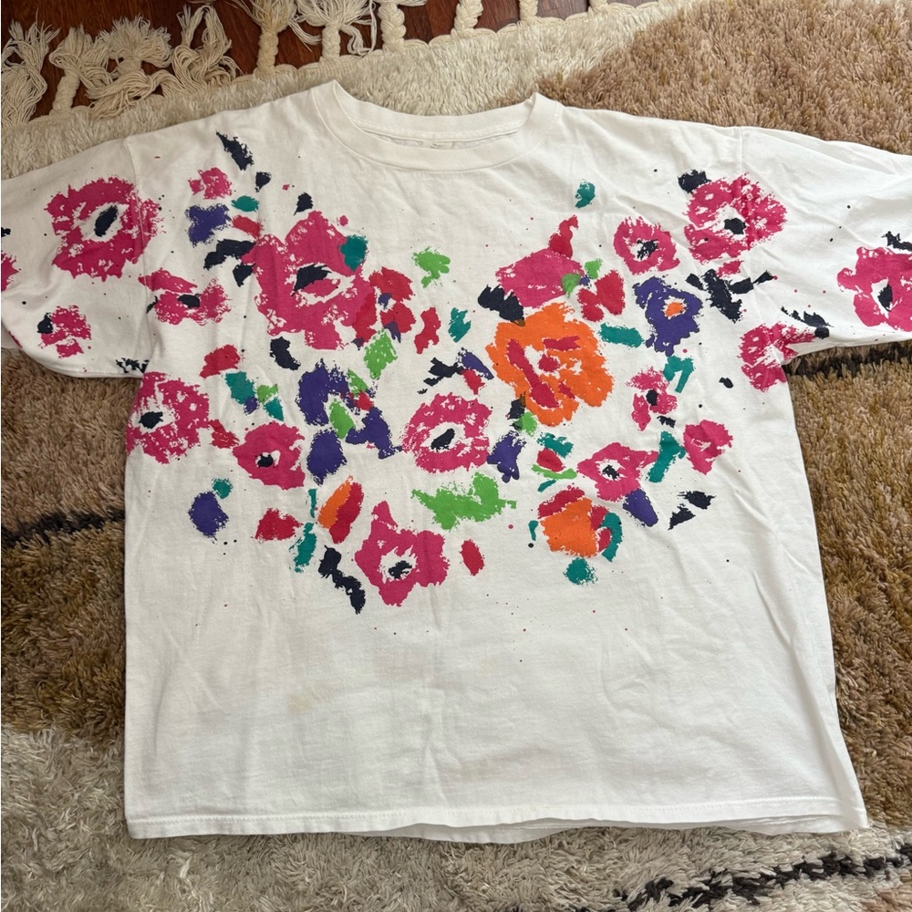 Floral women’s T-shirt, Vintage, 90s, fits l/xl